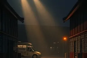 旧钟楼维修记纪录片段，匠人攀上钟楼内部的木梯